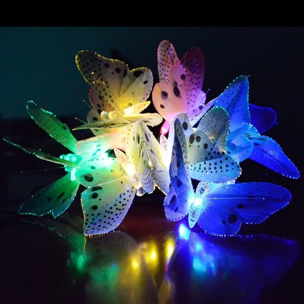 Christmas Lights Solar Butterfly Fiber