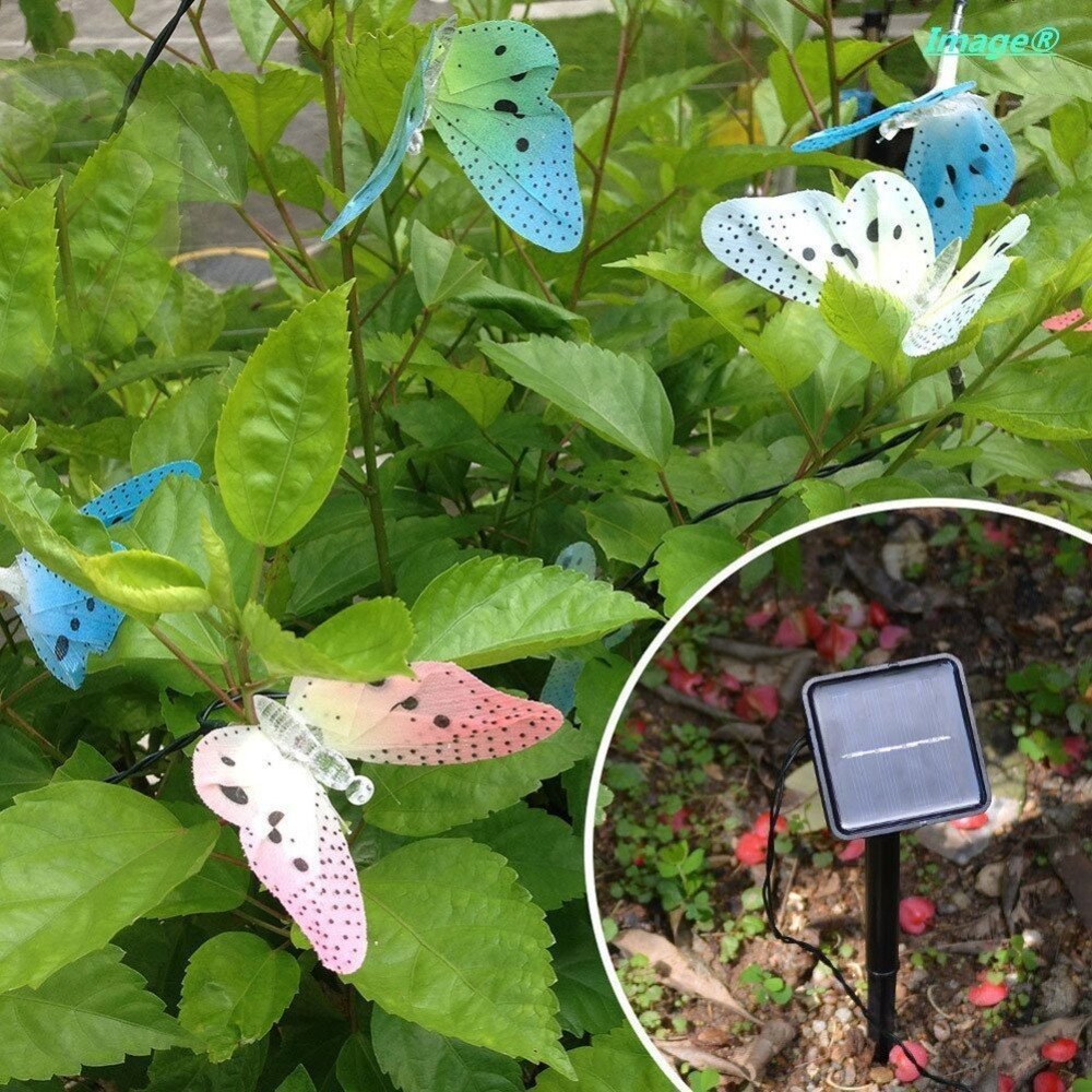 Christmas Lights Solar Butterfly Fiber