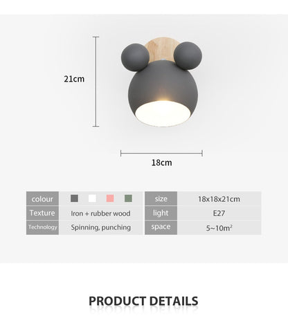 Wooden Wall Lamps Cute Cartoon