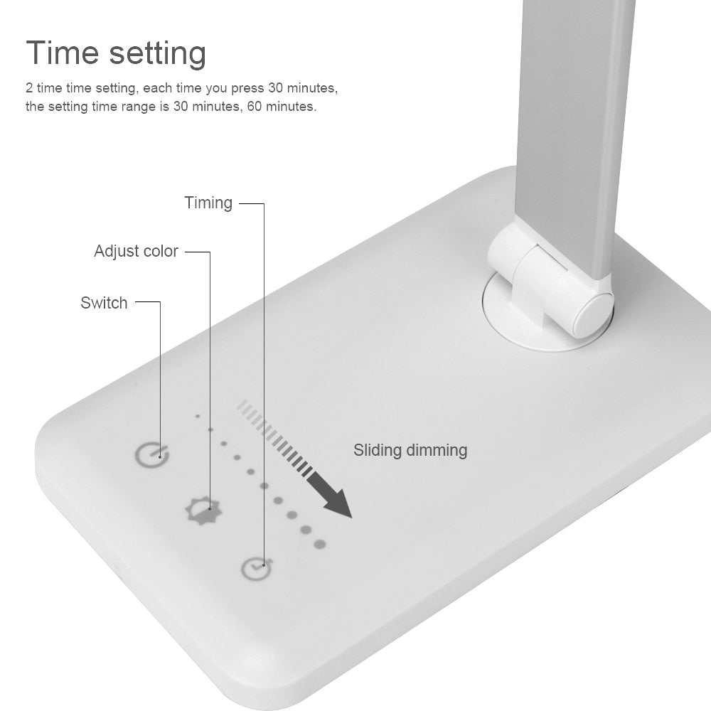 Stepless Dimmable Desk Reading Light