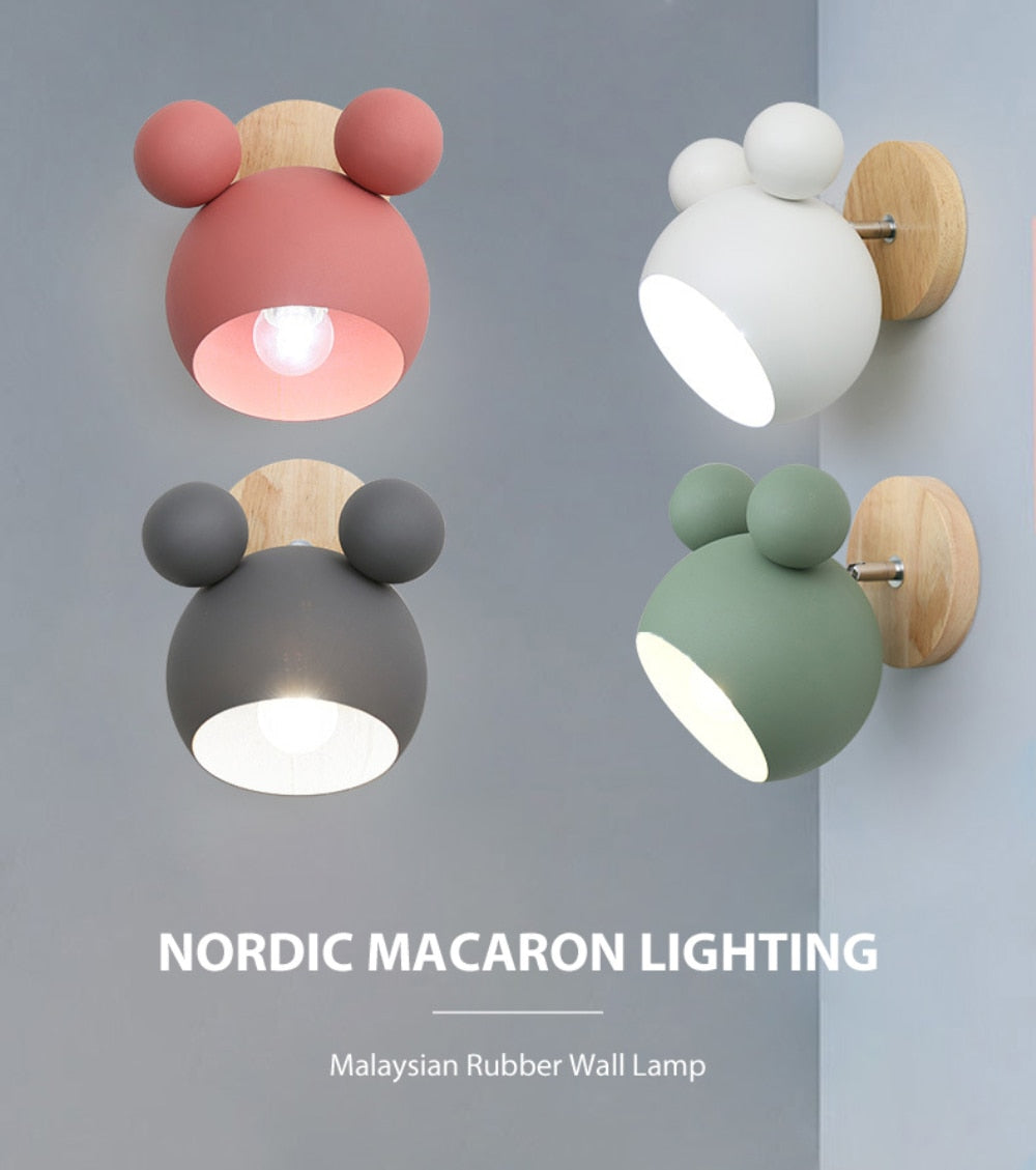 Wooden Wall Lamps Cute Cartoon