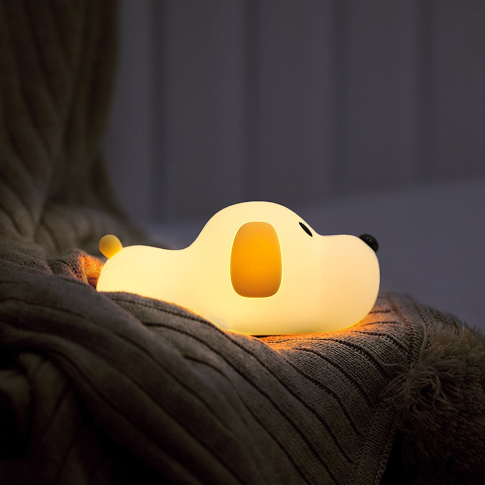 Silicone Dog LED Night Light Touch Sensor