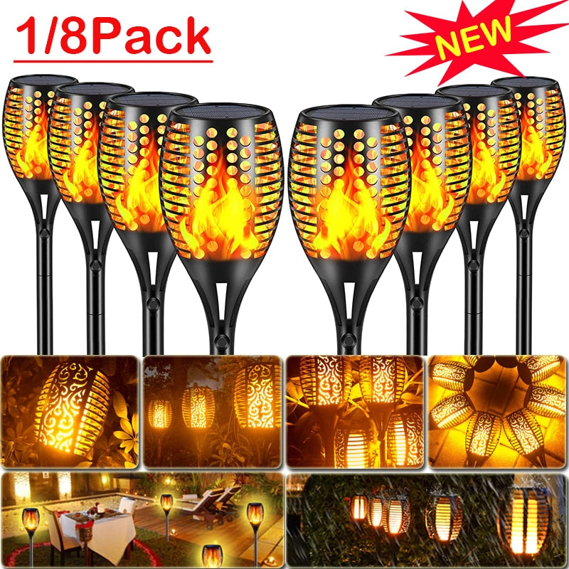 Solar LED Flame Torch Light Outdoor