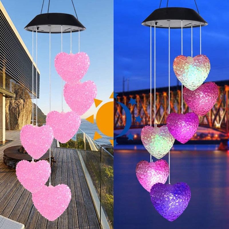 LED Solar Wind Chime Crystal Ball