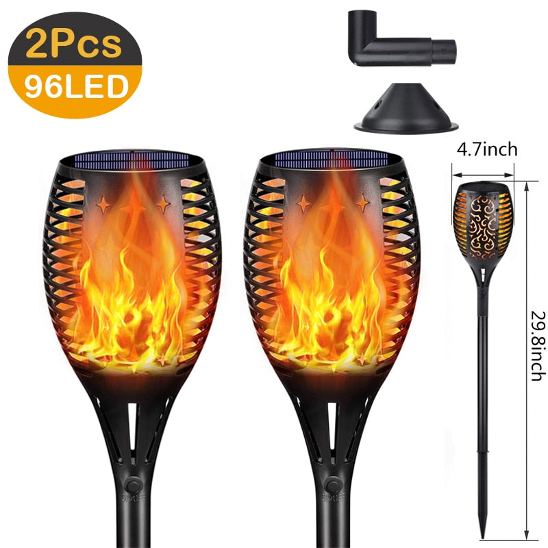 Solar LED Flame Torch Light Outdoor