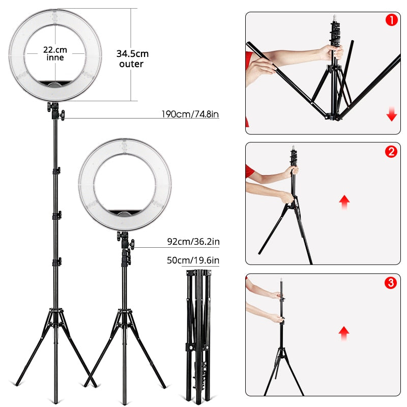 Ring Lamp With Tripod Dimmable