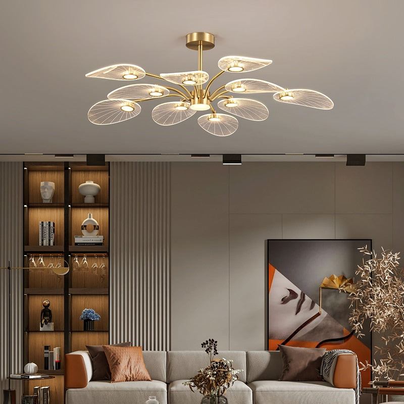 LED Ceiling Lamp Nordic Copper Chandeliers Lighting Fixture