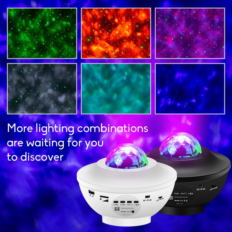 LED Star Projector Ocean Wave Night Lamp