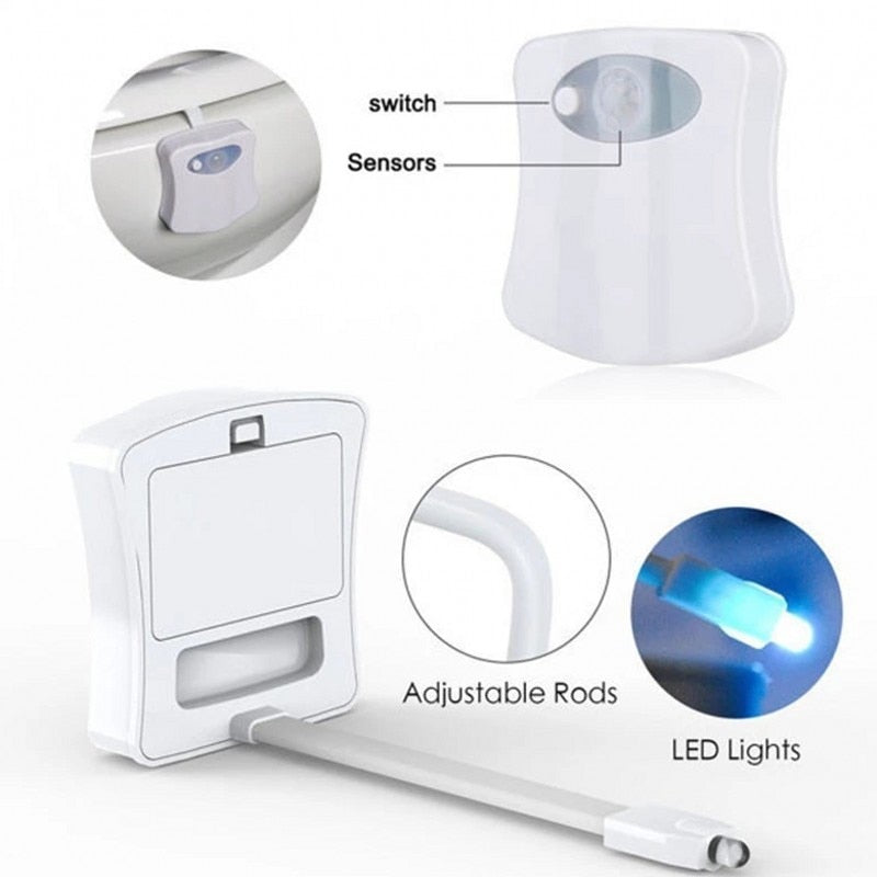 PIR Motion Sensor Toilet Seat Night Light