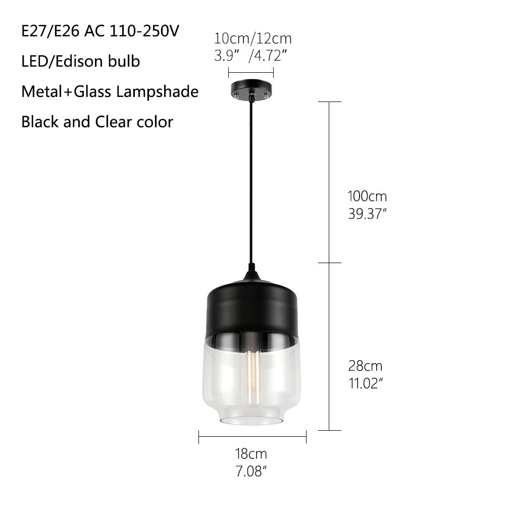 Glass Pendant Lamp Fixtures LED lights