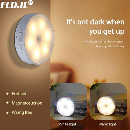 Motion Sensor LED Wireless Night Light Bedroom Lamp