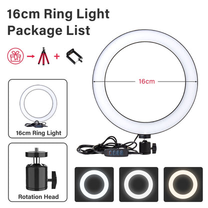 Dimmable Ring Light Selfie LED Lamps