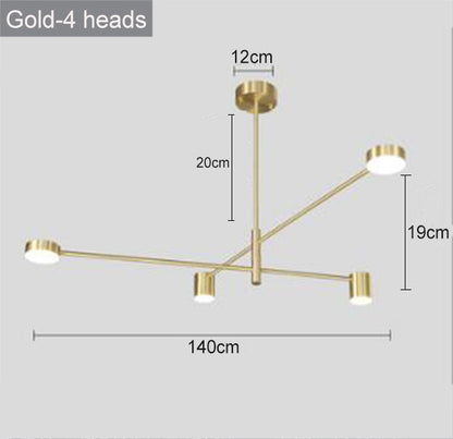 Gold Chandeliers LED Bulbs Lamp