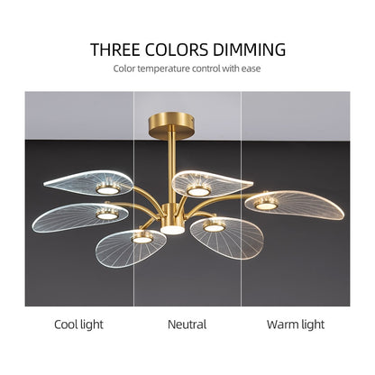 LED Ceiling Lamp Nordic Copper Chandeliers Lighting Fixture