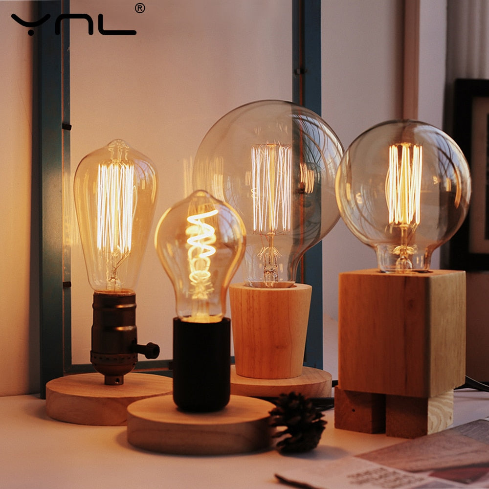 Modern Wood Table Lamp Retro