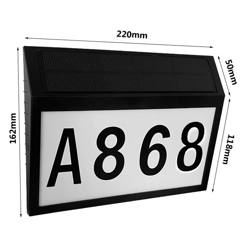 Solar LED Light Outdoor Number Sign