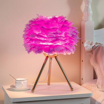 Feather Bedroom Table Lamp Modern