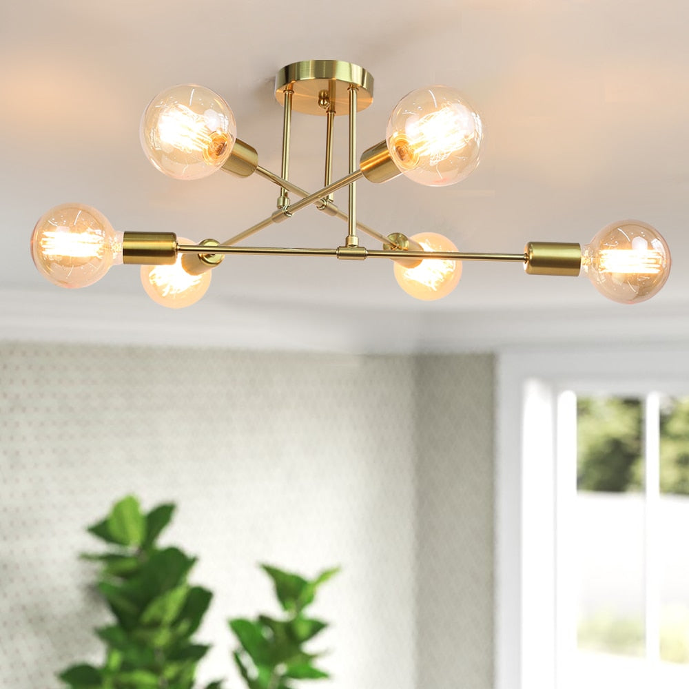 Modern LED Ceiling Lights Industrial Iron Black/Golden Nordic