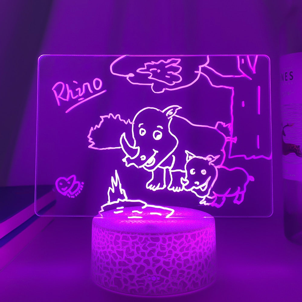 Rewritable Night Light with Message Board Lamp Room Decor