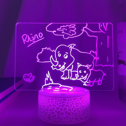 Rewritable Night Light with Message Board Lamp Room Decor