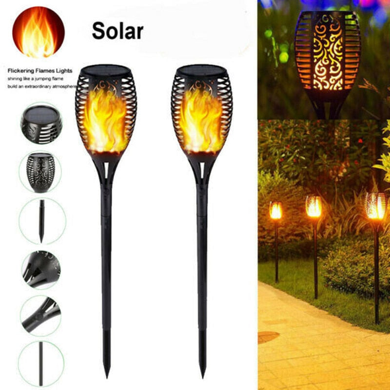 LED Solar Flame Lamp Outdoor Torch