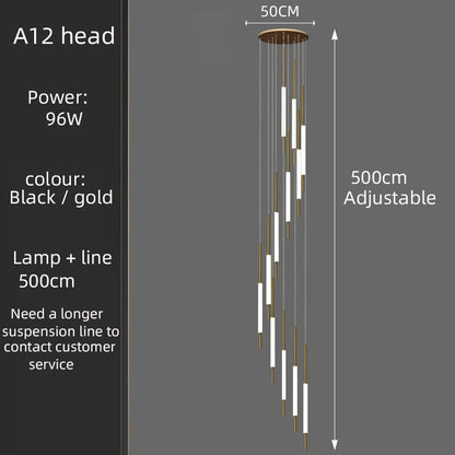 Modern branch led long line chandelier