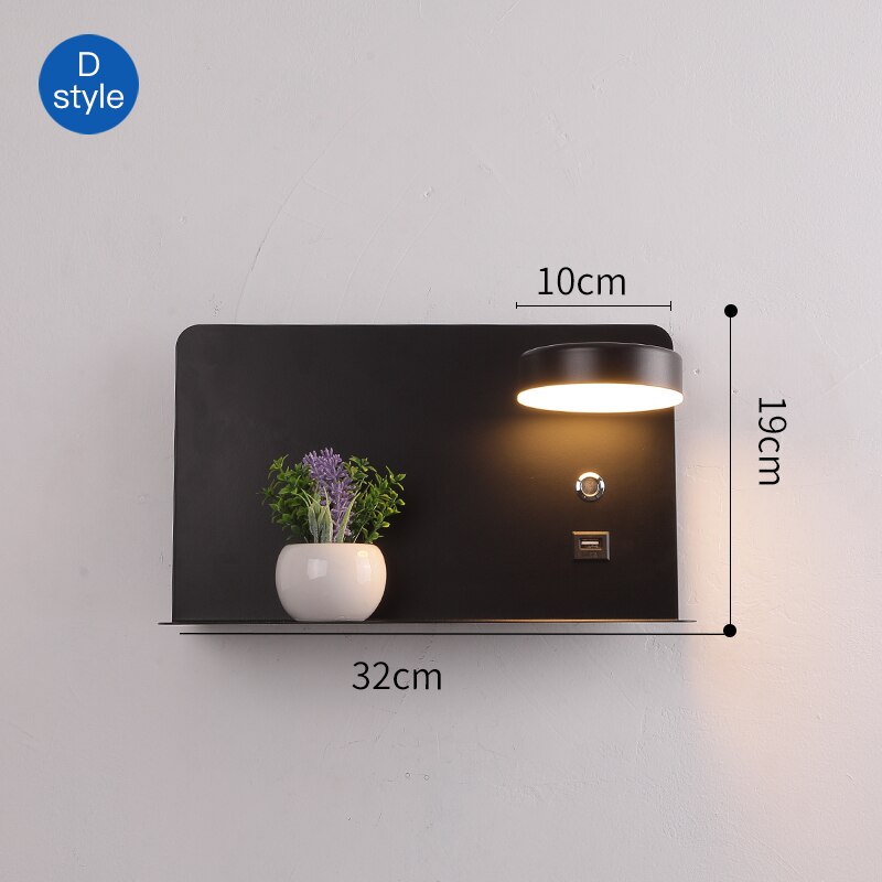 LED Wall Lights With Switch And USB