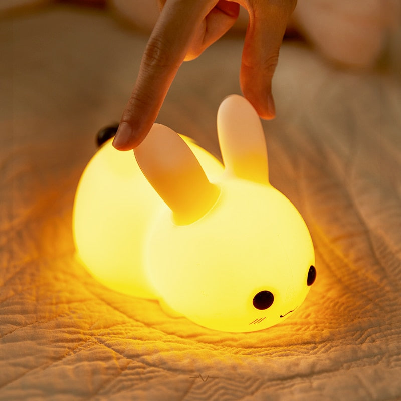 Touch Rabbit Night Lights Silicone Dimmable USB Lamps