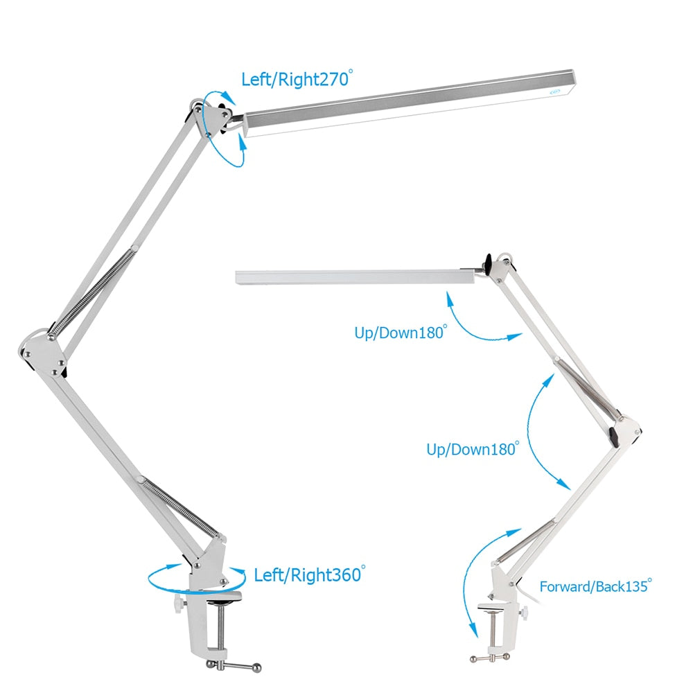 LED Folding Metal Desk Lamp Clip