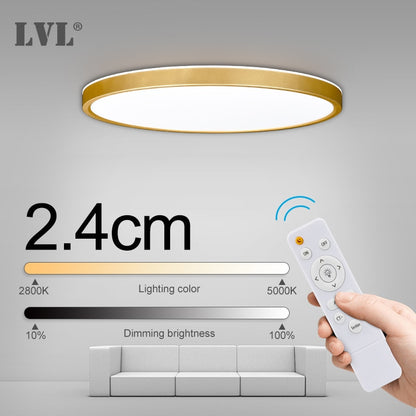 Modern Remote Control Led Ceiling Light Golden