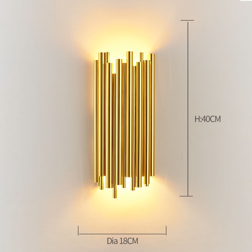 Modern Gold Crystal Wall Lights Bedside