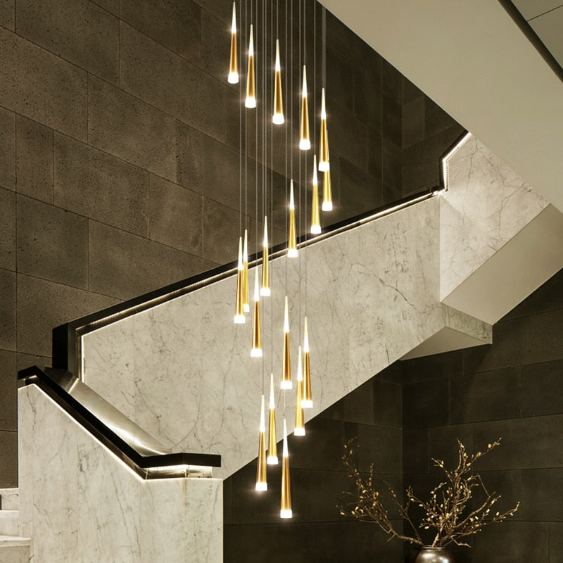 LED Chandelier Staircase Long Pendant Lamp