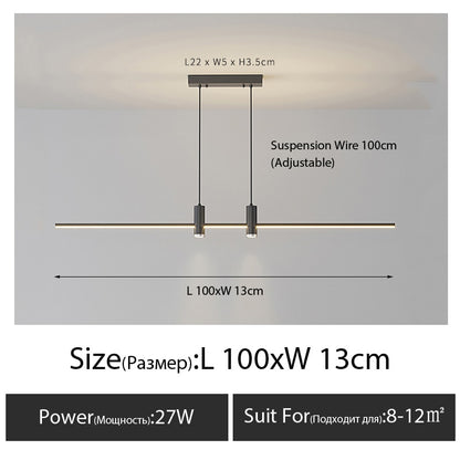 Dining room strip designer lamps