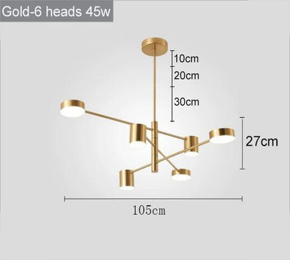 Gold Chandeliers LED Bulbs Lamp