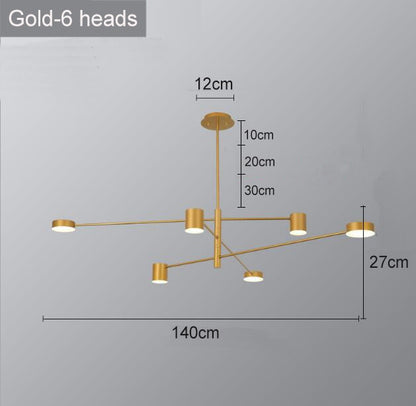 Gold Chandeliers LED Bulbs Lamp