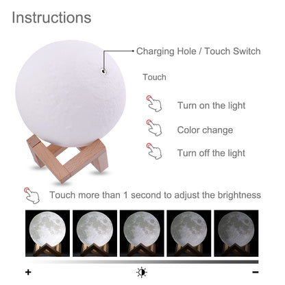 Rambery moon lamp night light