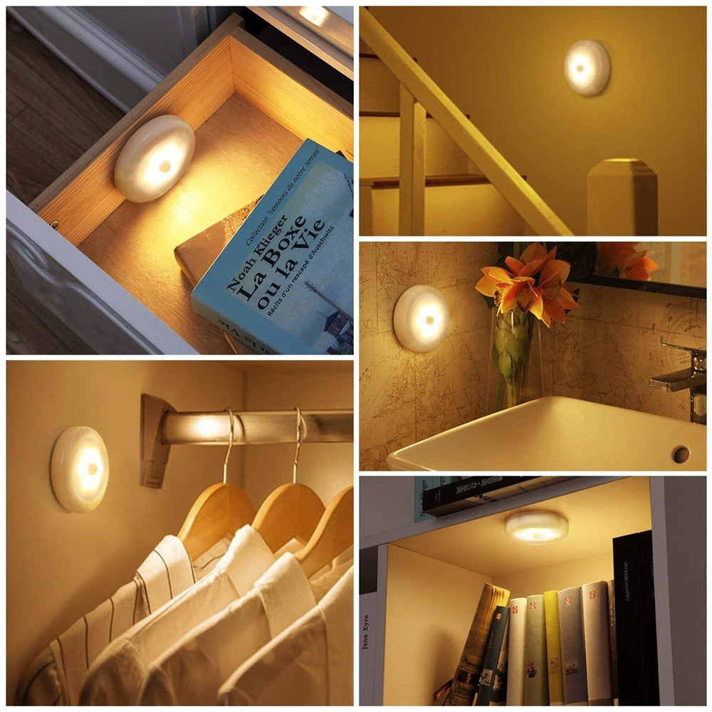 Wireless Round Motion Sensor LED Night Light