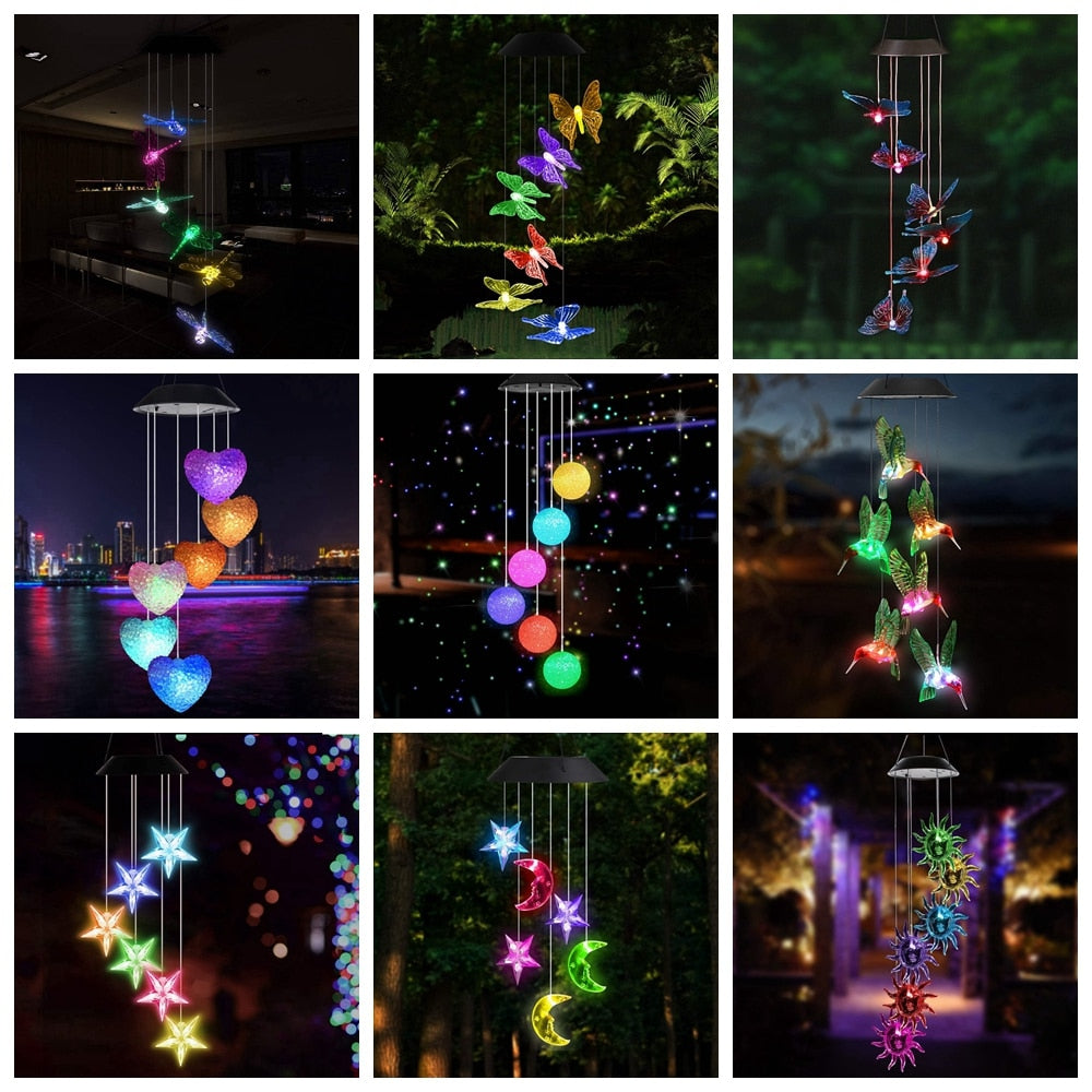 LED Solar Wind Chime Crystal Ball