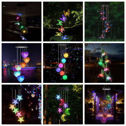 LED Solar Wind Chime Crystal Ball