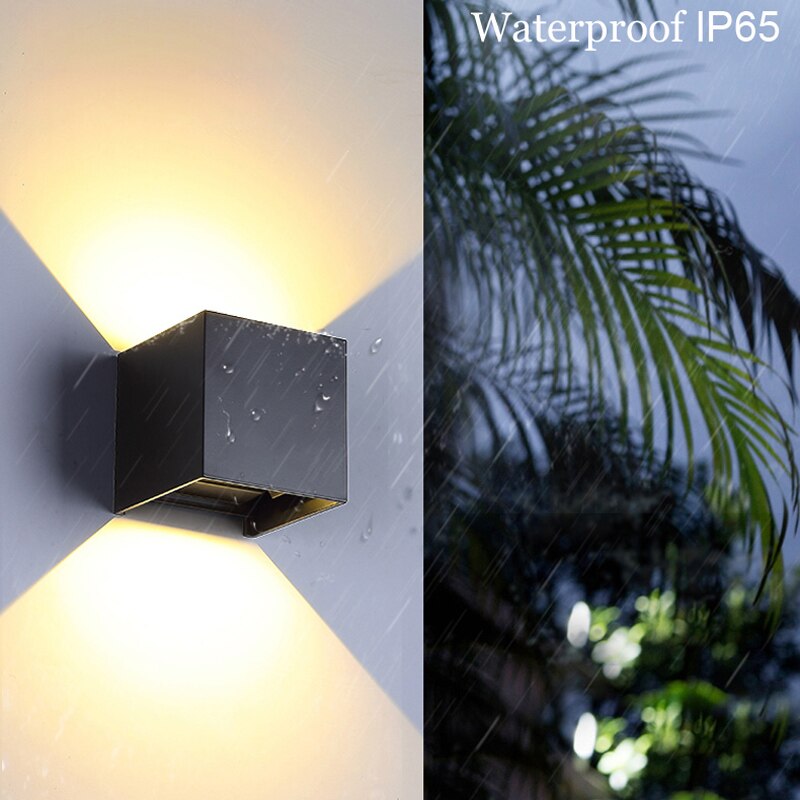 LED Wall Light Adjustable 12W IP65 Square Waterproof