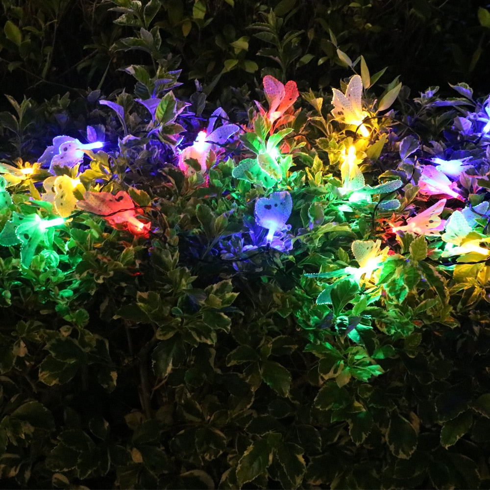 Christmas Lights Solar Butterfly Fiber