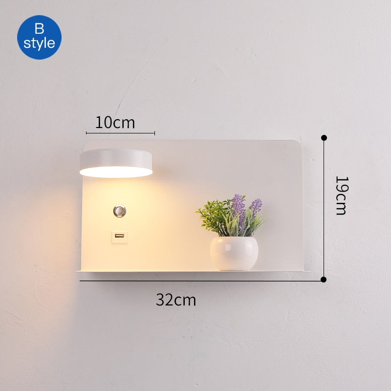 LED Wall Lights With Switch And USB