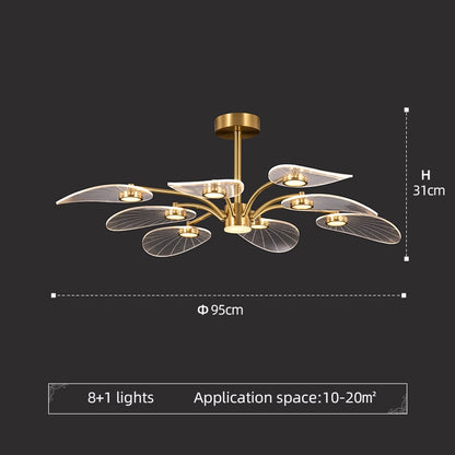 LED Ceiling Lamp Nordic Copper Chandeliers Lighting Fixture