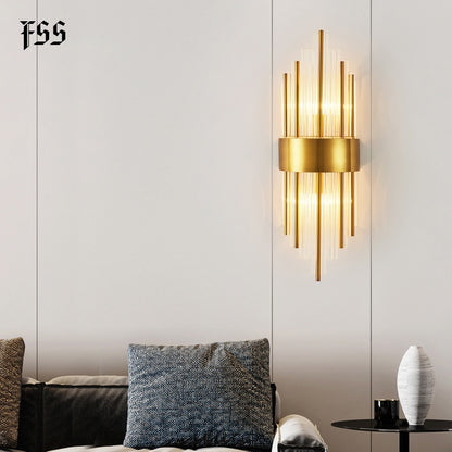 Modern Gold Crystal Wall Lights Bedside