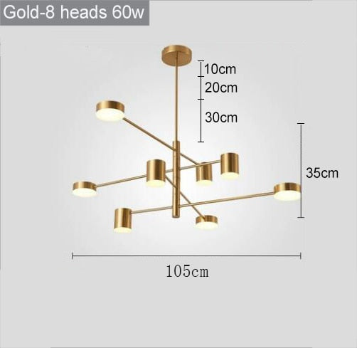 Gold Chandeliers LED Bulbs Lamp