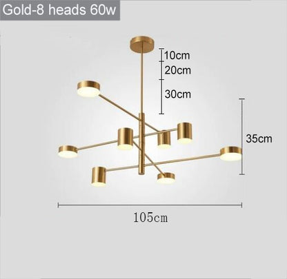 Gold Chandeliers LED Bulbs Lamp