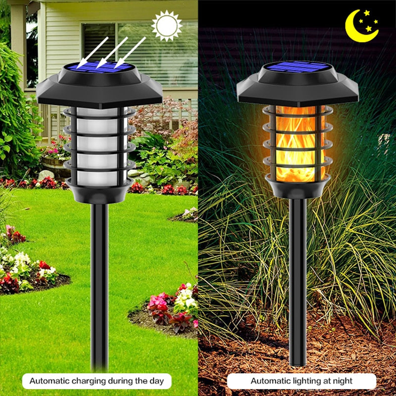 LED Solar Flame Lamp Outdoor