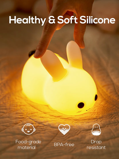 Touch Rabbit Night Lights Silicone Dimmable USB Lamps