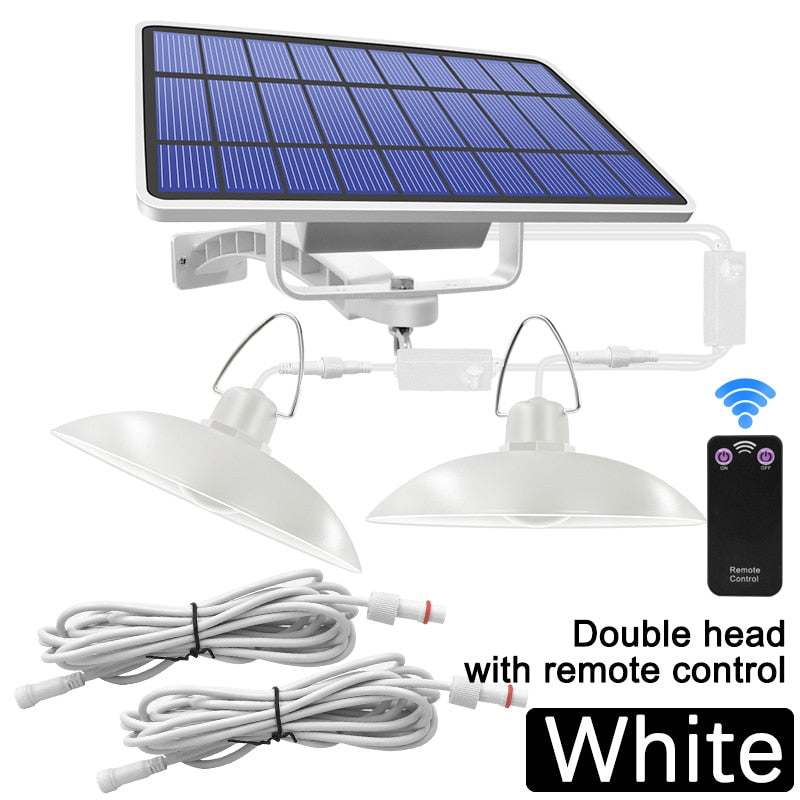 Double Head Solar Pendant Light Outdoor