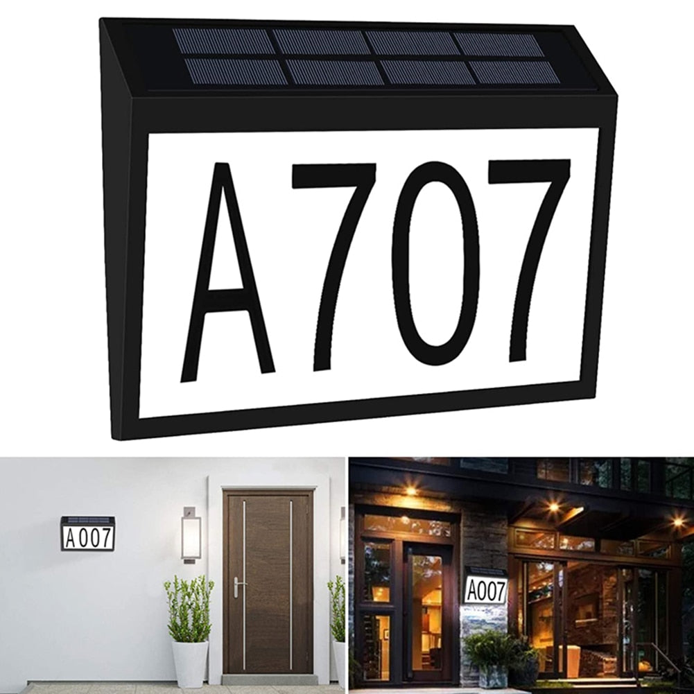 Solar LED Light Outdoor Number Sign